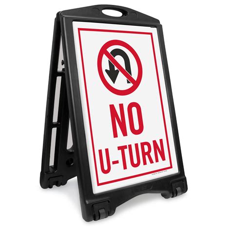 More icons from the icon set traffic and road signs. No U Turn Portable Sidewalk Sign, SKU: K-Roll-1230