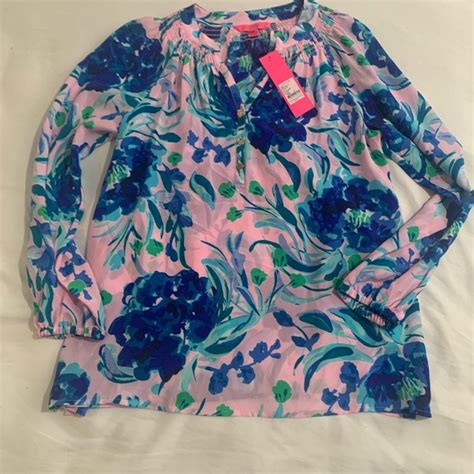 Lilly Pulitzer Tops Nwt Med Lilly Pulitzer Elsa Top In Pink Tropics