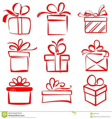 Gift icon vector illustrations & vectors. Gift Boxes Icon Set Sketch Vector Illustration Stock ...