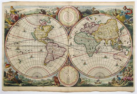 New World Map Map Art Print Antique World Map