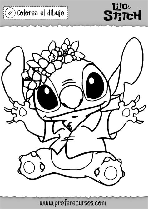Stitch para colorear Dibujos - Profe Recursos