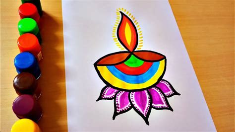 Diwali Diya Drawing How To Draw Easy Diya For Diwali Step By Step