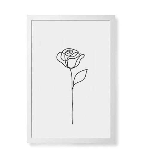 Floral tattoo design tattoo tattoos ink inked linework linear lines simple minimalist tattoo art. Abstract Rose flower wall art, Beauty Rose one line ...