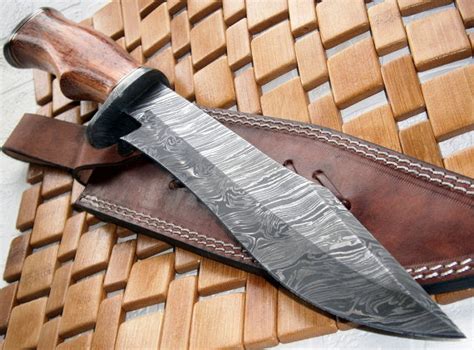 Reg 215 Handmade Damascus Steel 1400 Inches Bowie Knife Exotic Woo