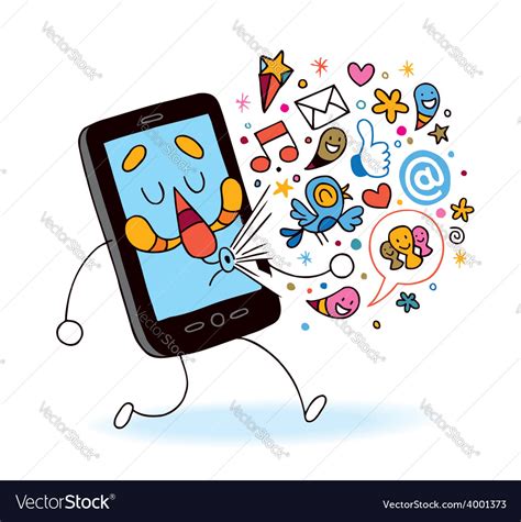 Cartoon Mobile Phone Royalty Free Vector Image