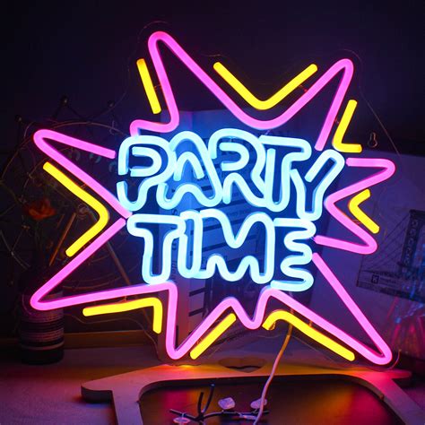 Party Time Lighting Neon Sign Led For Party Birthdays Weddings Bar Club