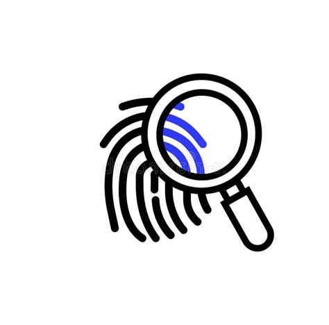 Flat Evidence Icon For Print Design Magnifying Glass Symbol Vector