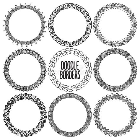 Set With Doodle Borders Stock Vector Illustration Of Beautiful 102337336