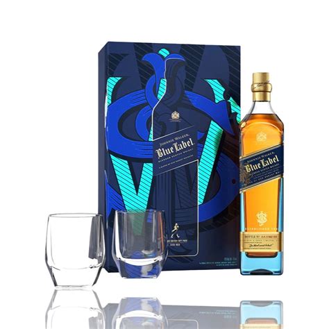 Johnnie Walker Blue Label T Set With 2 Scotch Glasses Vs