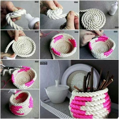Idea By F On Diy Coiled Rope Basket Diy Rope Crafts Diy Rope Basket
