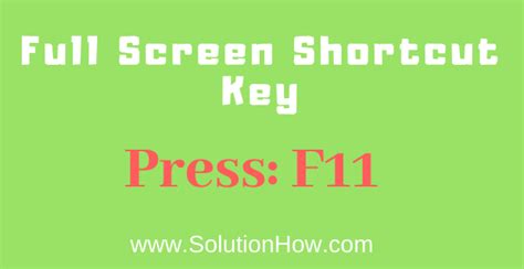 Maximize window to full screen. keyboard Full Screen shortcut key - SolutionHow