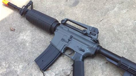 Amazing m16 model airsoft gun box opening and shooting test video. JG 6604 M16 AEG Electric Airsoft Gun Demonstration - YouTube