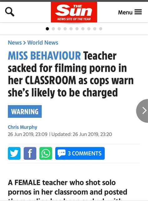 Substitute Teacher Fired For Filming Porno In Her Classroom As Cops Warn She’s Likely To Be