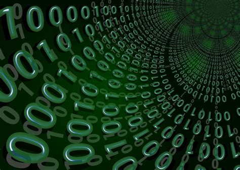 Digits Of A Binary System On A Dark Green Background Free Image Download