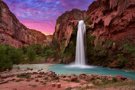 Beautiful Havasu Falls In Havasupai Arizona Usa Stock Photo Download