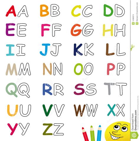Colorful And Blank Alphabet Letters Stock Illustration Illustration Of