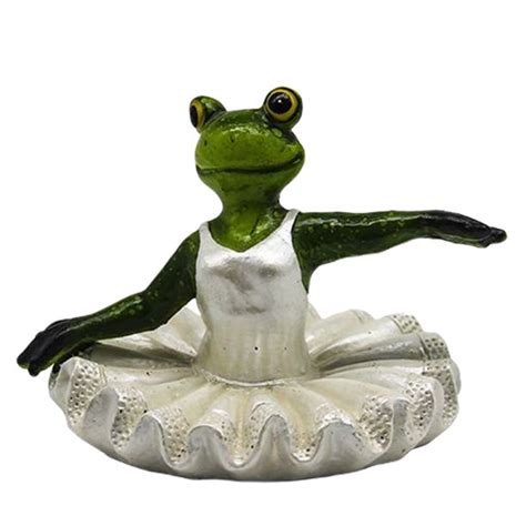 Gecorid Floating Frog Statue Garden Decor Dancing Frog Sculpture For