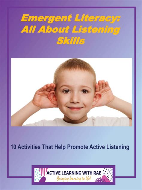 Emergent Literacy All About Listening Skills Rae Pica