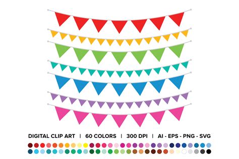 Single Color Triangle Banner Clip Art Set Graphic By Running With Foxes
