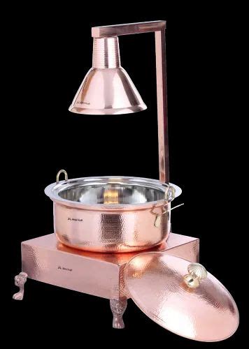 Copper Chafing Dishes Part 2 Copper Hammered Hyatt Handi Chowki Set Manufacturer From New Delhi