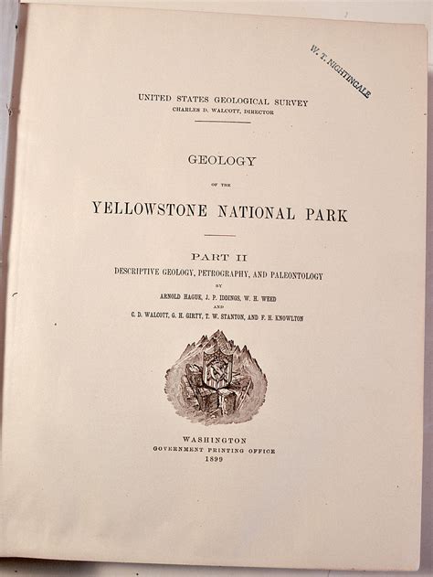 Hague Arnold Geology Of The Yellowstone National Park Part Ii