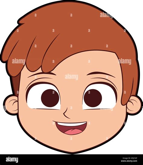 Cute Boy Face Cartoon Stock Vector Image And Art Alamy