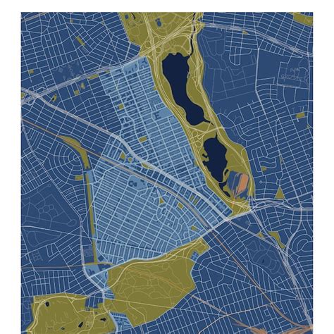 Forest Hills Map Art Etsy