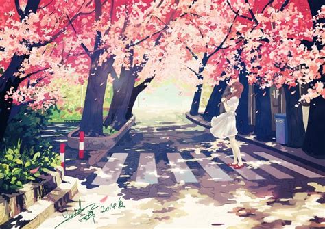 36 Best Anime Cherry Blossom Images On Pinterest Anime Scenery Anime