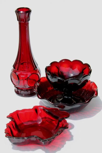 Antique Ruby Red Glass Vase Glass Designs