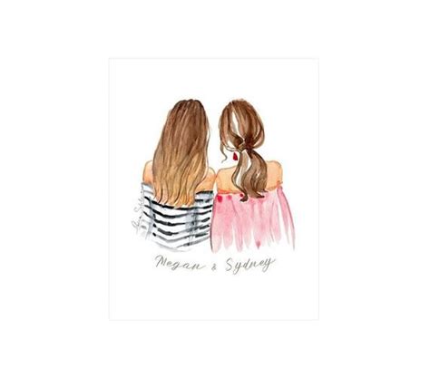 2 true friends never let go of you. Personalized Best Friends illustration, Best Friend ...