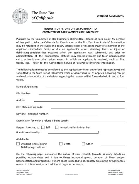 California State Fees Bar Form Fill Out And Sign Printable PDF