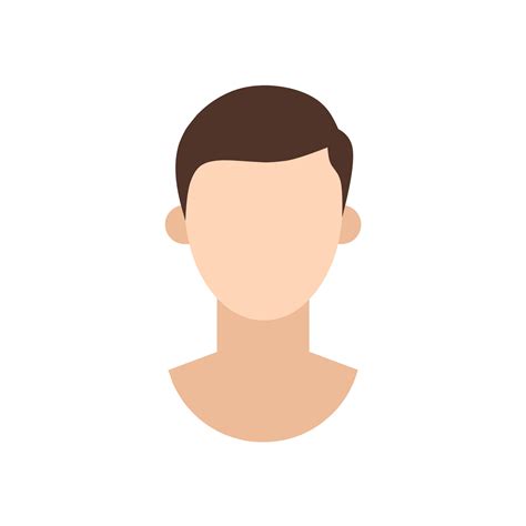 Faceless Man Head Vector Flat Illustration Isolated On White Background 19952541 Vector Art At