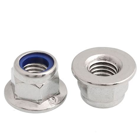 Nylon Lock Nut Hex Flange Stainless Steel 304 Wkooa