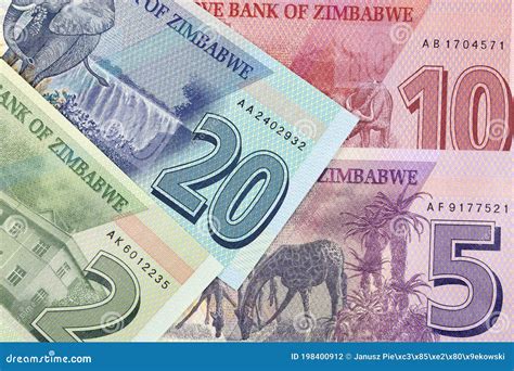 Zimbabwean Money New Serie Of Banknotes Stock Photo Image Of