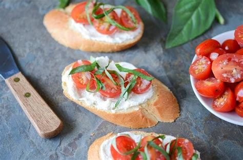 Tomato Crostini With Whipped Goat Cheese The Novice Chef