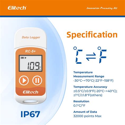 elitech rc 5 reusable usb temperature data logger elitech technology inc