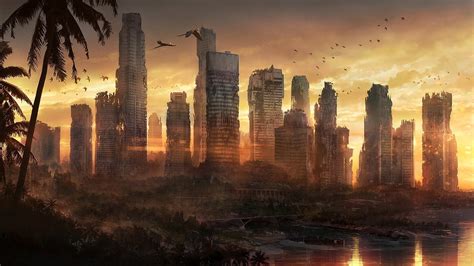Cityscape Apocalyptic Sunset Wallpapers Hd Desktop And Mobile