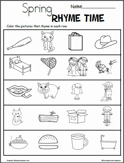 Free Preschool Rhyming Printables