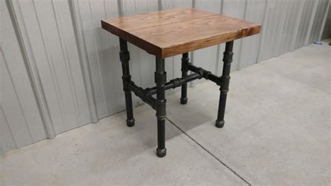 Modern Industrial Black Steel Pipe Side Table Barnboards