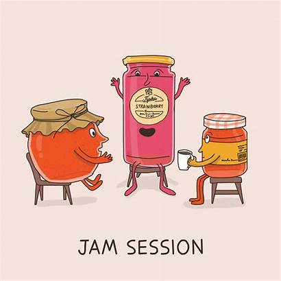 Idioms Jam Literal Meanings Funny Session Illustrations