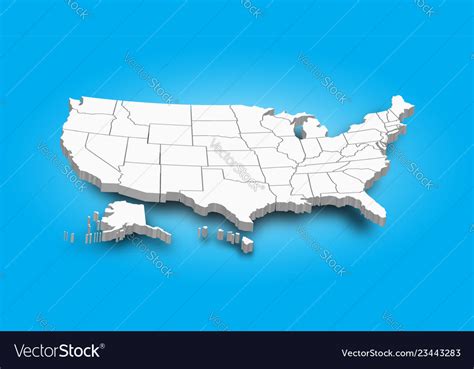 3d Map Of United State Of America Royalty Free Vector Image