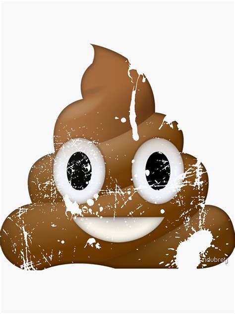 Distressed Poop Chocolate Ice Cream Emoji Sticker For Sale By