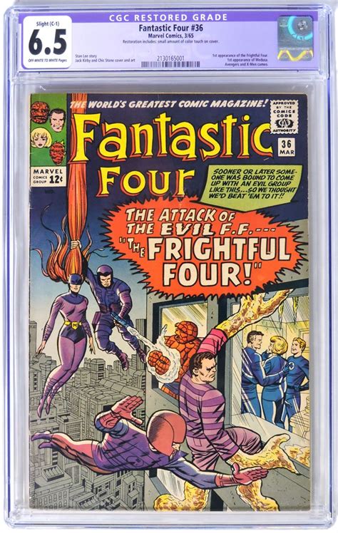 Dig Auction Fantastic Four 36 Cgc Restored Fn 65 1965