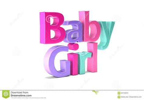 Baby Girl Cute Word Stock Illustration Image Of
