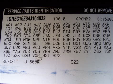 Rpo Codes For A 2004 Suburban 1999 2006 And 2007 2013 Chevrolet