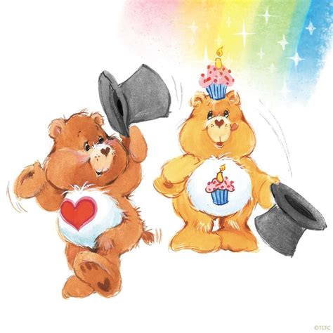 Care Bears Tenderheart And Birthday Bear Wearing Top Hats Tcfc Best