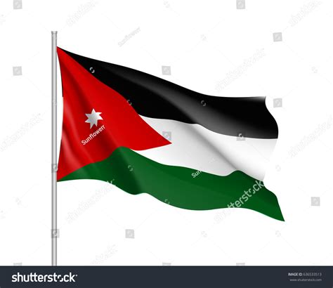 Jordan National Flag Patriotic Symbol Country Stock Vector Royalty