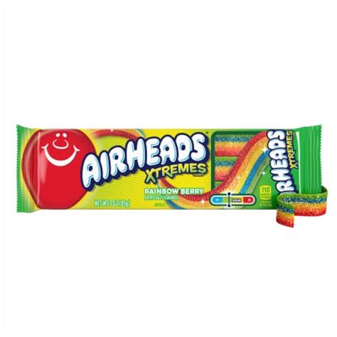 Airheads Xtremes Sweetly Sour Rainbow Berry Candy Belts 3 Oz