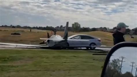Watch Small Plane Crashes Into Car After Overshooting Runway