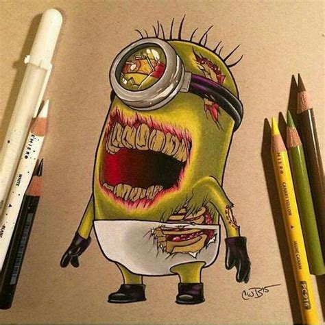 Minion Zombie Creepy Drawings Zombie Art Horror Drawing